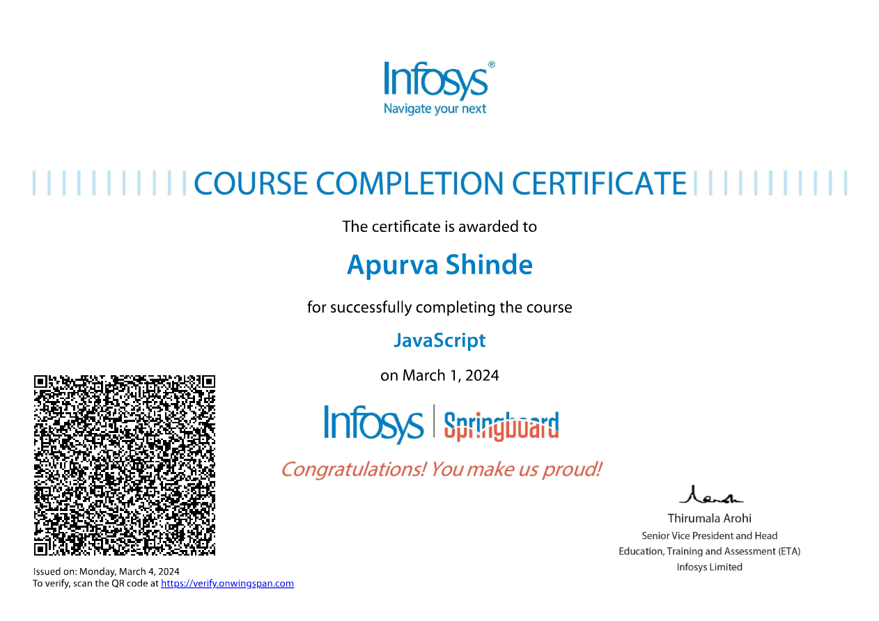 JavaScript certificate